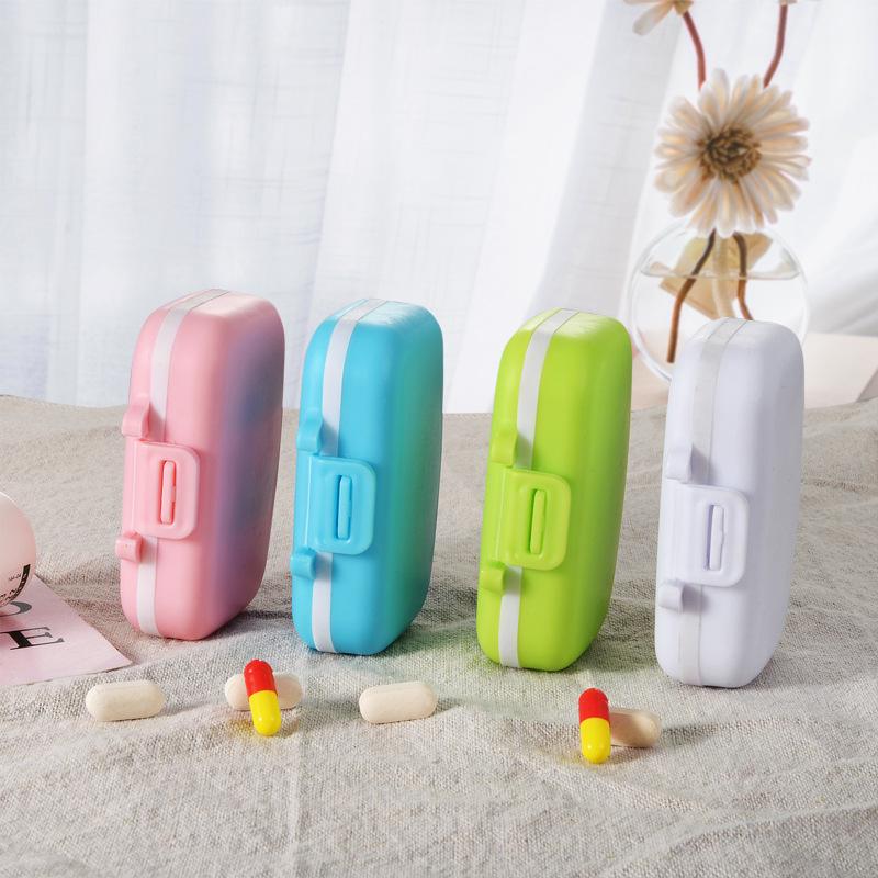 Compact 3-Grid Medicine Organizer: Portable, Multi-functional Pill Storage Box