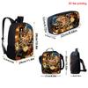 Cartoon One Piece 3Pcs Set, Lightweight Durable Children’s School Backpack with Lunch Bag Pencil Case, Best Gift for Boys Girls