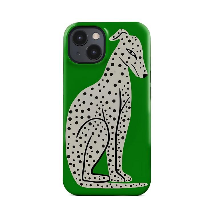 

Green spotted dog pattern Phone Case for iPhone 17 17e 16e 16 15 14 13 12 11 X XS XR 8 Air Pro Max Plus Double-layer Back Cover iPhone 11