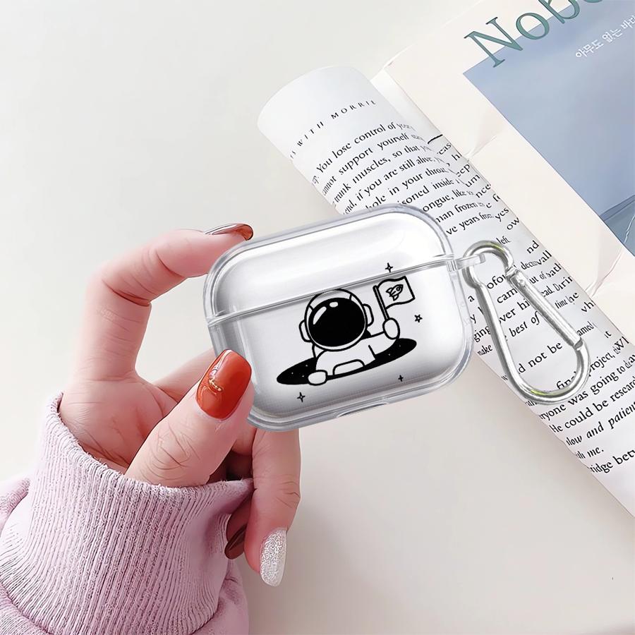 Space Moon Astronaut Case For Airpods Pro Pro3 2 3 1 4 Pro2 Clear Earphone Cases Cover