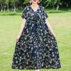 Elegant Women's Dresses Summer Vintage Clothes Plus Size Short Sleeve Casual Loose Long Dress