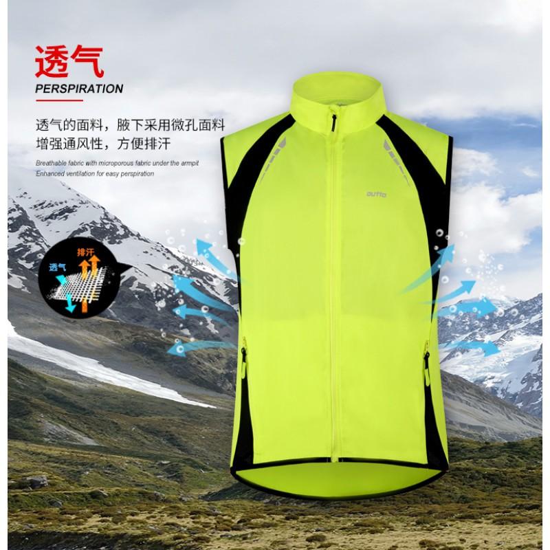 Herren Winddichte Atmungsaktive Ärmellose Radsportweste Laufjacke Outdoor Sportbekleidung