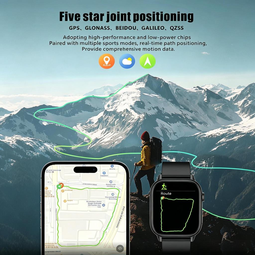 LUCKY START 2026 For Android IOS GPS Smart Watch Women 2.01" HD Screen Heart Rate Bluetooth Call Compass IP68 Waterproof Men Smartwatch