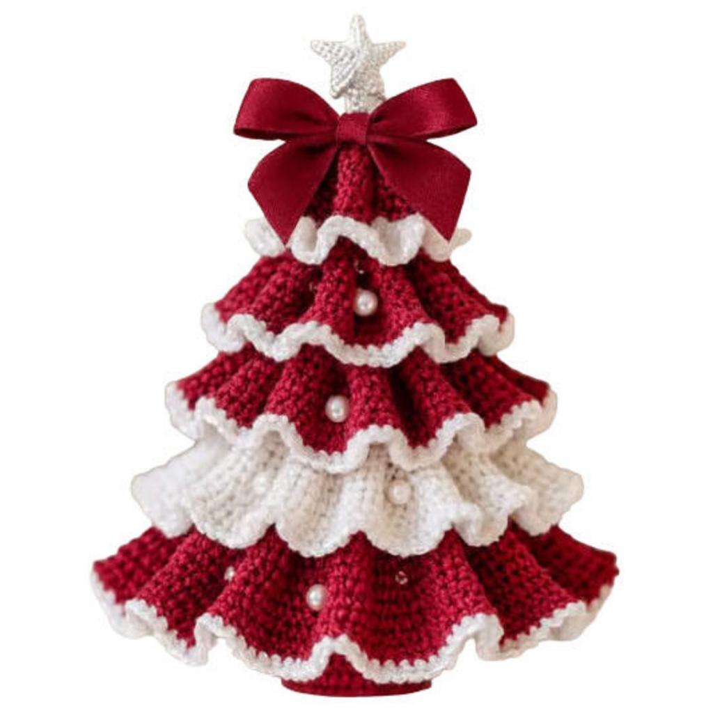 DIY Crochet Christmas Tree Kit W/ Crochet Hooks Needles Christmas Craft Kit Xmas Tree Crochet Kit for Friends and Family