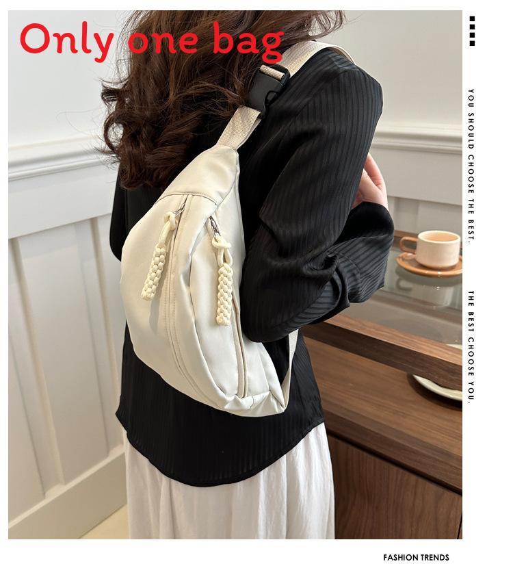 Streetwear Oxford Cloth Candy Color Waist Bag With Zipper Pockets For Daily Use