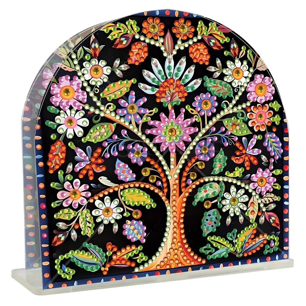 Acrylic Santa Claus Diamond Painting Napkin Rack Decor Diamond Painting Paper Towel Holder 5D DIY Diamond Art Paper Storage Rack