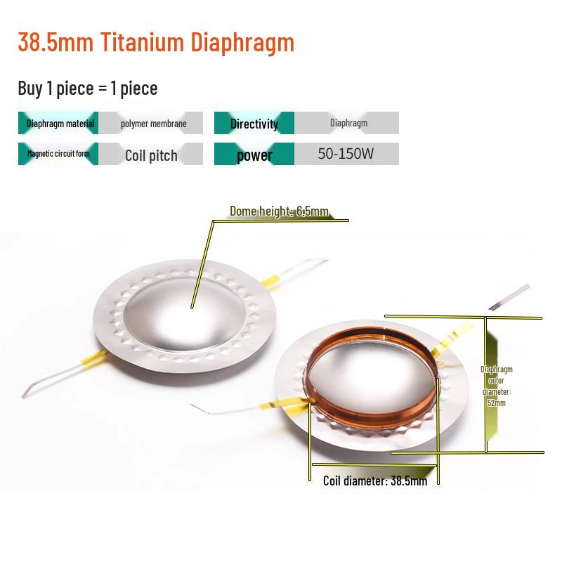 25-51 Core Tweeter Voice Coil Diaphragm Round Flat Wire with Pillar Speaker Repair Parts