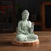 Porcelain Green Sandstone Buddha Ornament for Zen Fish Tank or Bonsai Display