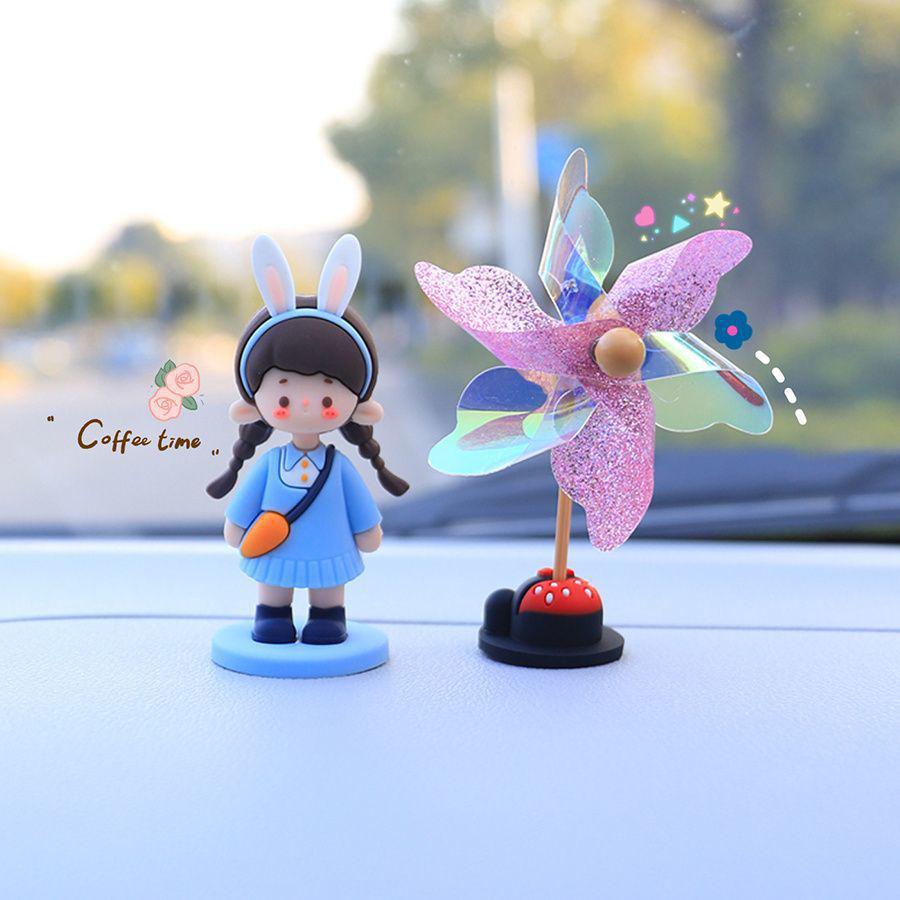 Cute Bamboo Dragonfly Pinwheel Ornament for Car or Motorcycle Interior
