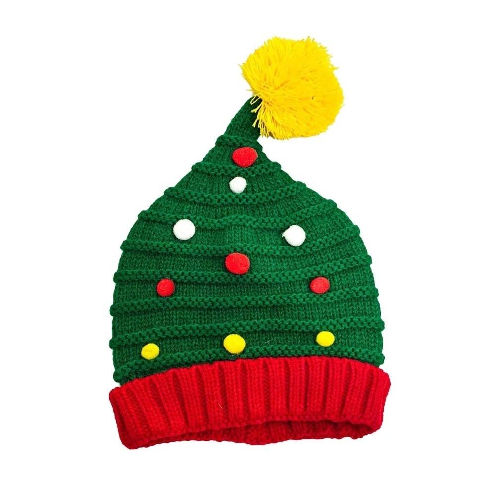 Thermal Yarn Christmas Hat Scarf Striped Pattern Knitted Holiday Scarf Xmas Beanie Merry Couples