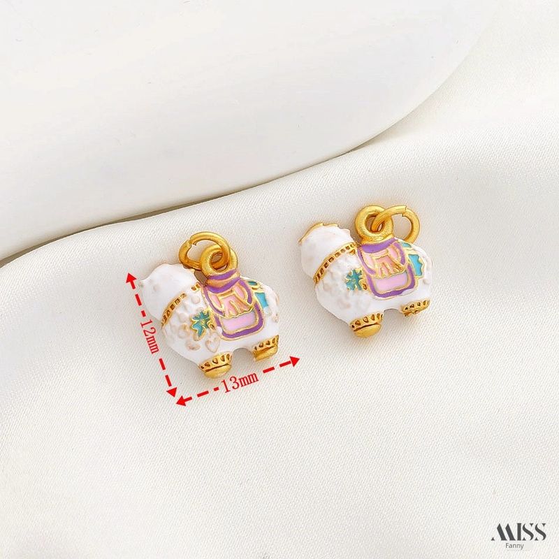 

18K Matte Gold Color Retention Alluvial Gold Lock of Good Wishes Immediately Rich Begonia Pendant DIY Bracelet Necklace Hanging Ornament Accessories White immediately rich 1