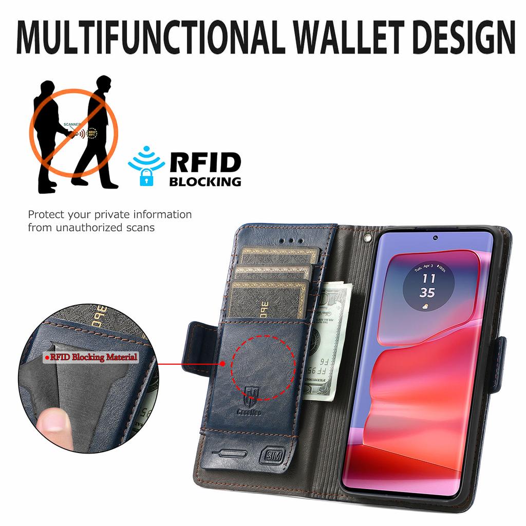For Motorola Edge 50 Ultra 5G/Moto X50 Ultra 5G Phone Cases CASENEO PU Leather Cover Stand with RFID Blocking Wallet