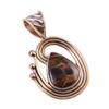 Natural Pietersite Gemstone 925 Solid Sterling Silver TwoTone Pendant 1.50" P6i72