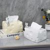 Cheese Shaped Tissue Box Holder Playful White, Yellow Cream Designs, Plastic Material, Perfect for Living Room Decor