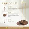 Wooden Incense Holder Upside Down Incense Holder with Brass Stand Incense Tray Ash Catcher for Tea Room Ornament Home Decoration