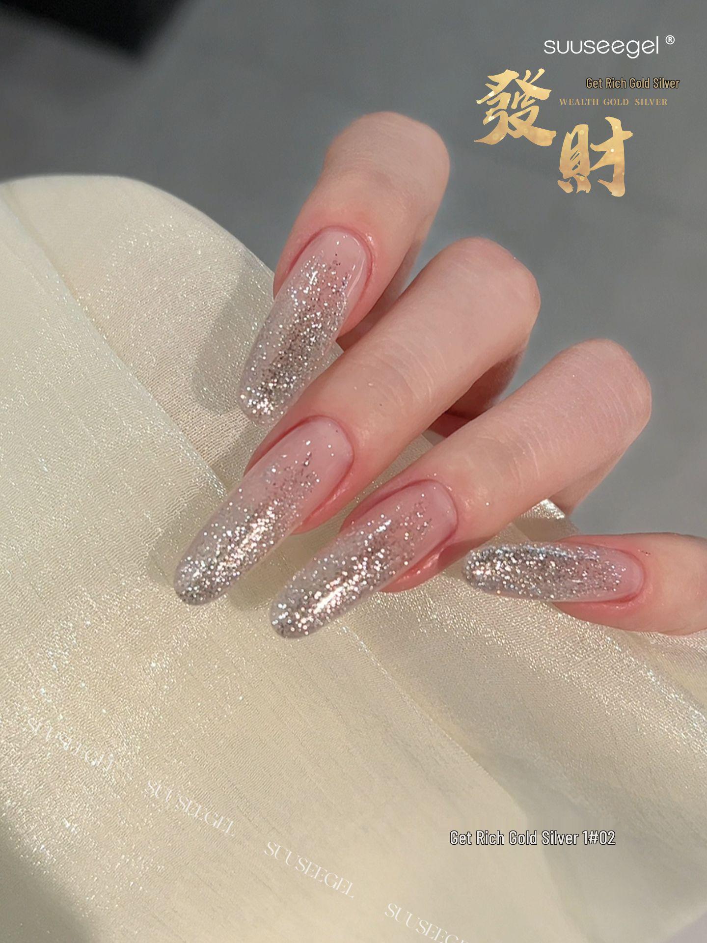 New Year s Gold & Silver Holographic Glitter Nail Gel