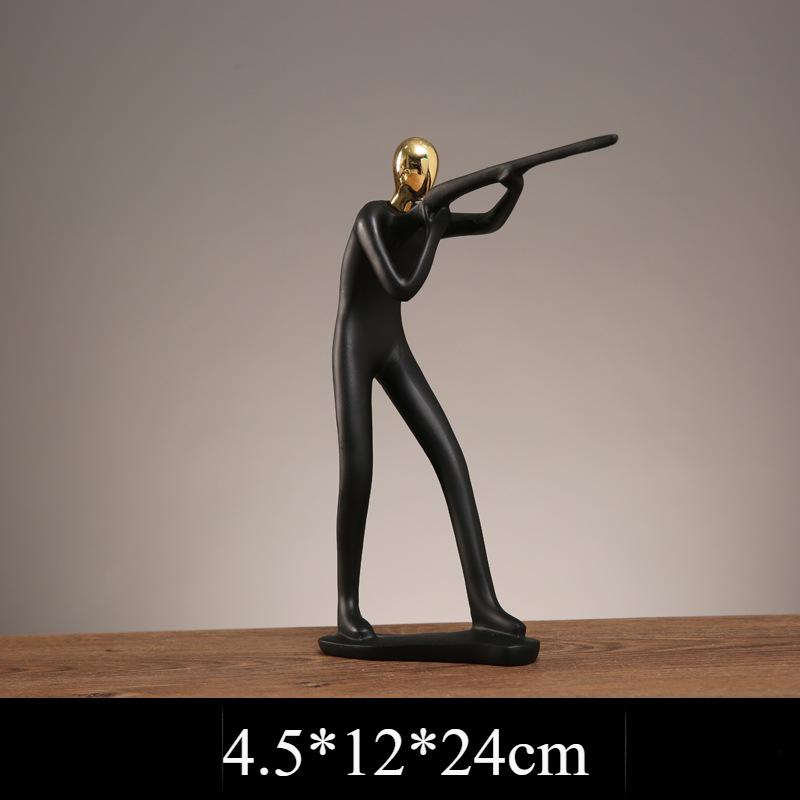 Y Sports-Themed Resin Figurines - Athletic Sculpture Decor for Living Room, Office Desk, Bookshelf, Cabinet - Modern Home Decor