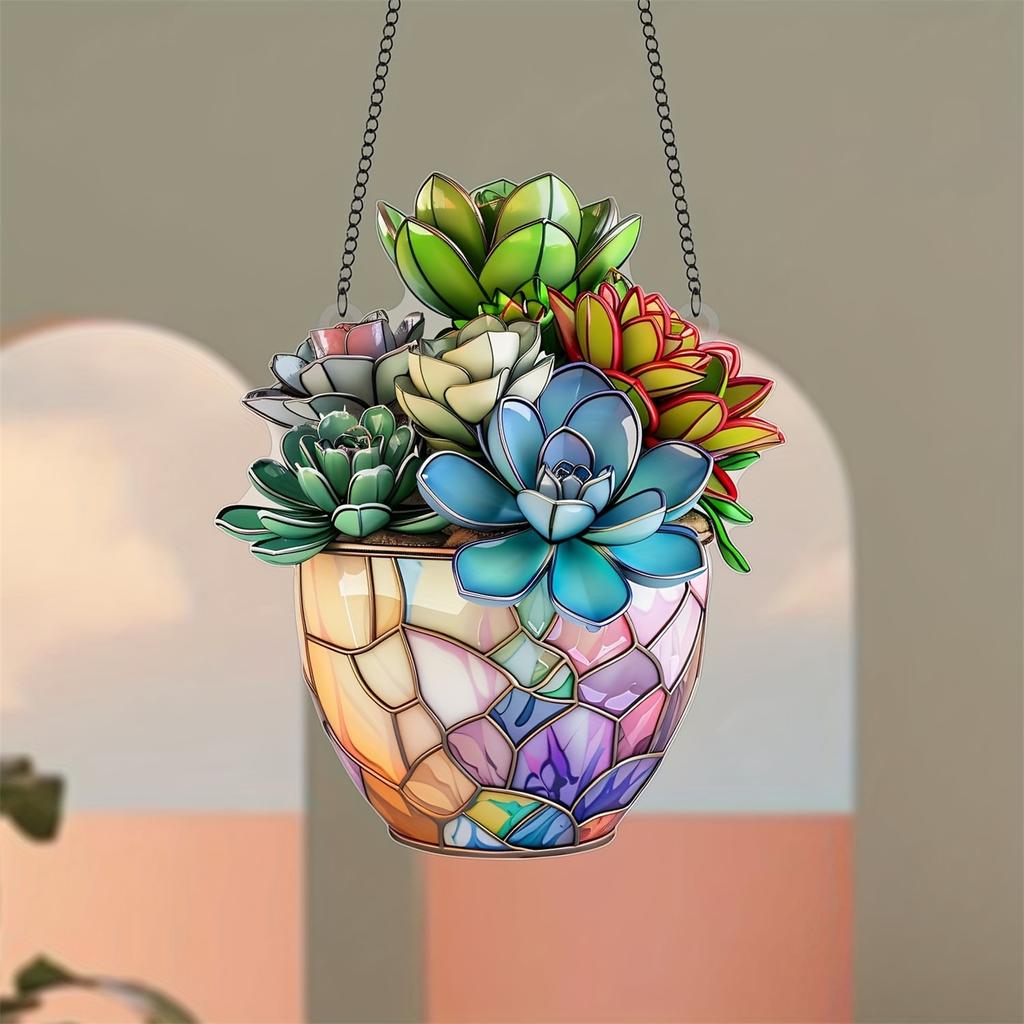 Colorful Blue Enchantress Vase 2D Acrylic Disc With Chain Jewelry Pendant Porch Decoration Hanging Sign