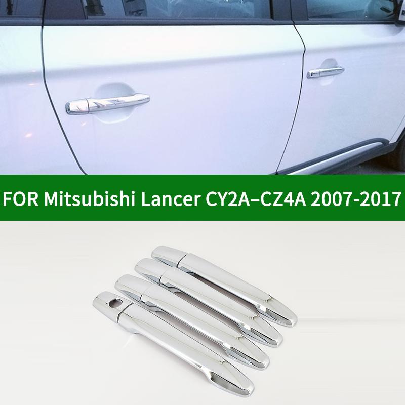 Smart chrome silver car side Door Handle Covers Trims For Mitsubishi Lancer CY2A CZ4A Galant Fortis IO EX 2007-2017 2012 2013