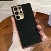 Luxury Plating Matte Suede Leather Case For Samsung Galaxy S25 S24 Ultra S23 S22 Plus Camera Protection Shockproof Bumper Cover