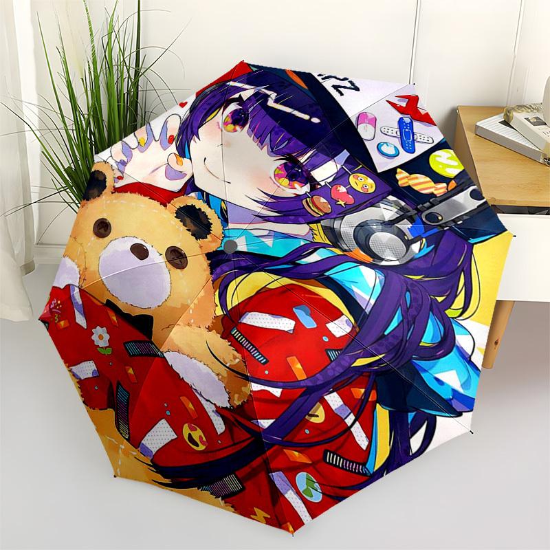 

1pc Anime Character Outdoor Umbrella - Automatic Opening/Closing, Portable 3-Fold Design with 8-Rib Iron Frame - Perfect Gift for Fans, Travelers