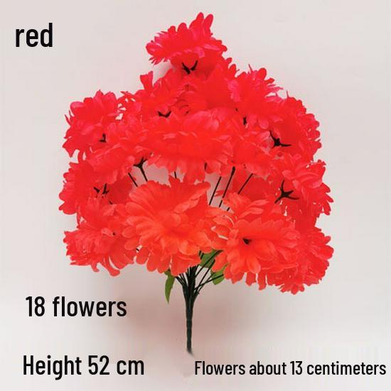 Qingming-Fest Chrysanthemenstrauß: 7-Kopf Seidenblumen Friedhofsgesteck für die Grabpflege