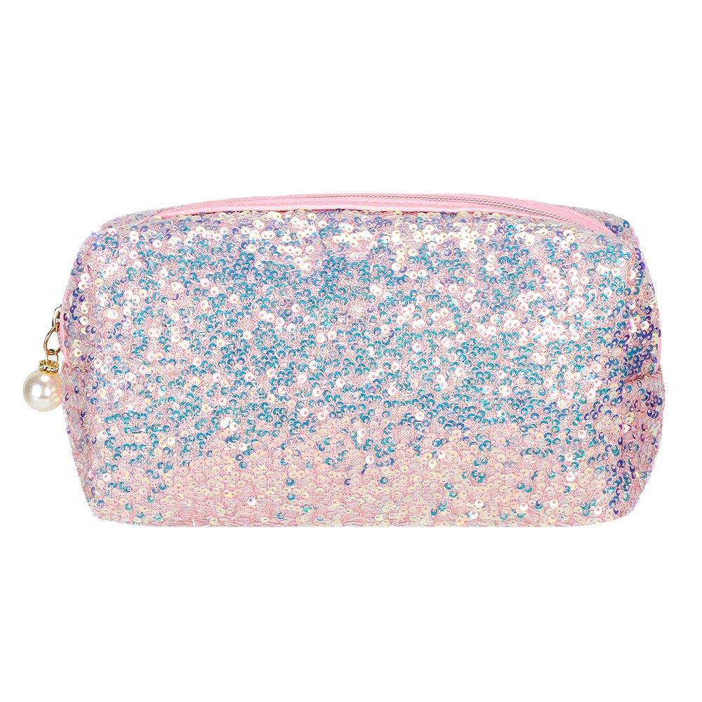Fashion Lazy Makeup Zipper Pouch Handbags Glitter High-capacity Makeup Bag Mermaid Sequin Pen Bag Cosmetic Storage Bag