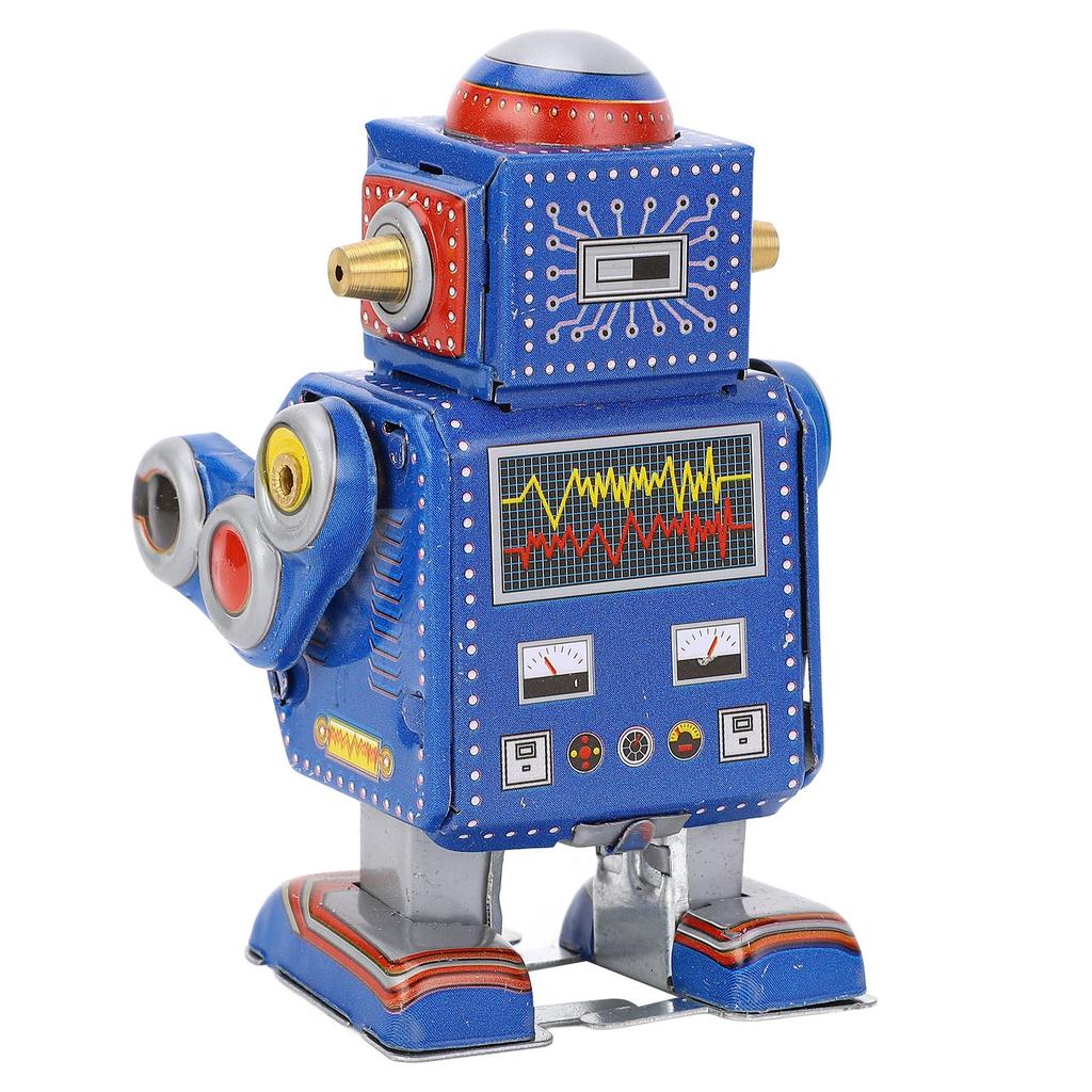 Wind Up Robot Toy Hand Made Decorative Vintage Clockwork Robot Toy Interesting Wind Up Iron Toy for Cafe Bar Restaurant