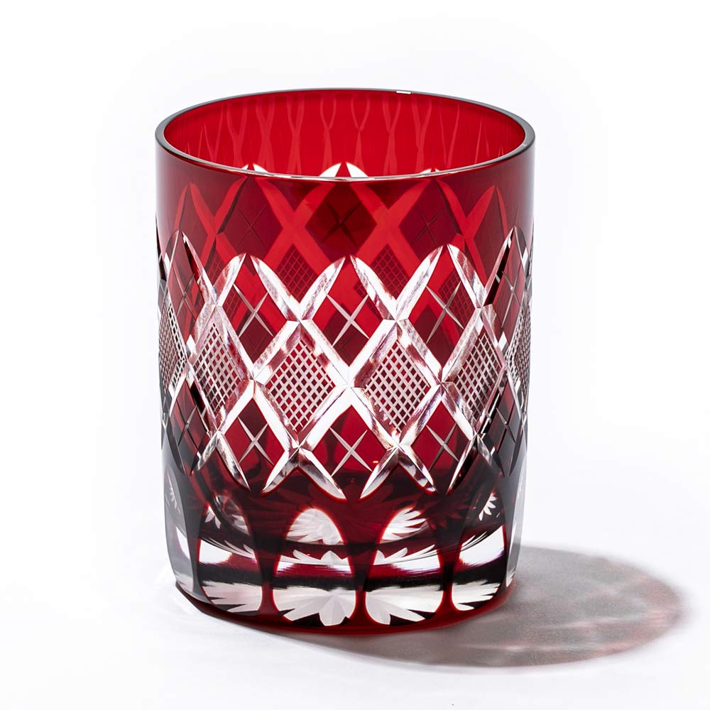 

Kobo Edo Kiriko Yarai Fish Crest Old Glass TB90415R Деревянная коробка Сделано в Японии [официальный Taimuro] (красный)