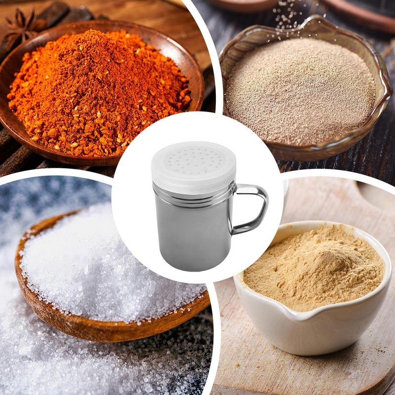 Metal Salt Shaker Salt Pepper Metal Dredge Stainless Steel Seasonings Shakers Rustproof Fine Mesh Dredges Versatile Condiment