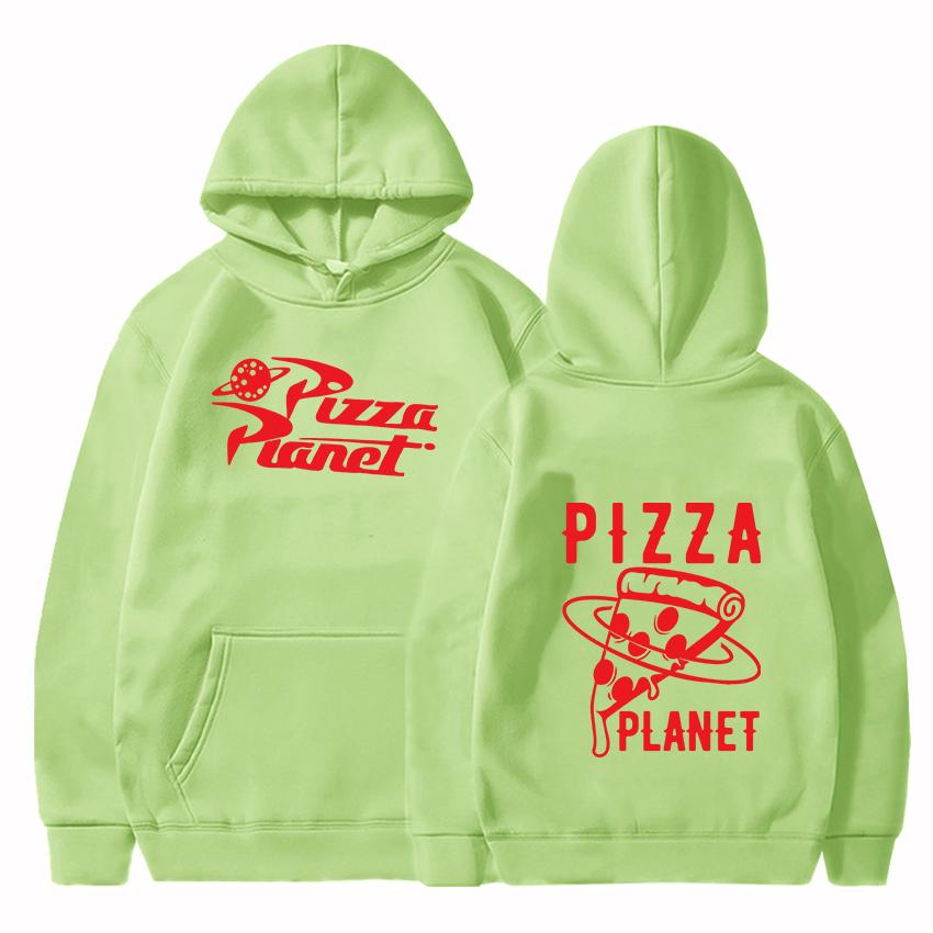 Pizza Planet Bedruckte Hoodies Langarm Lässiges Unisex-Sweatshirt Grafikbedruckte Pullover mit Kapuze Harajuku Unisex Streetwear