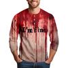 Men's Halloween Print Raglan Dralan Three-quarter Sleeve Casual Top