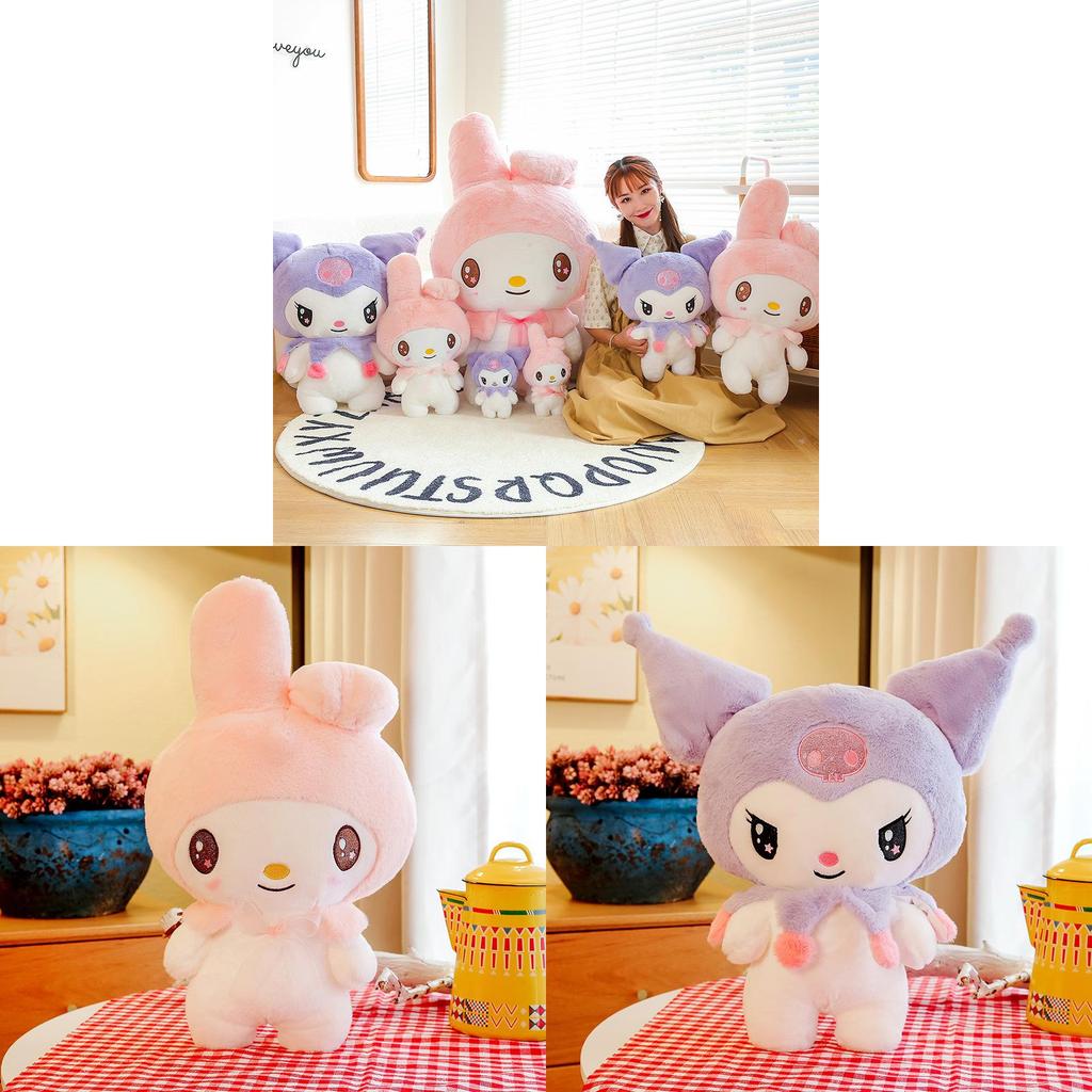 Kuromi And Melody Animal Plush Dolls With Feather Cotton Filling For Gift And Home Decor