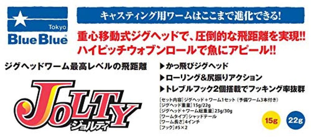 Blue Blue Jolty Worm 22g Set Flash Pink #24 Glow/Clear