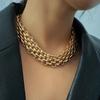 Ingemark Exaggerated Gold Color Wide Choker Necklace Women High Quality Adjustable Chunky Chain Neck Accessories New Jewelry
