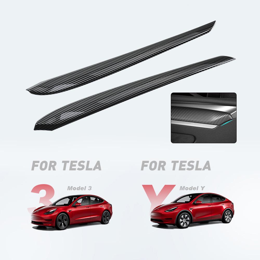 21-22 Model 3/Y Front Door Carbon Fiber Interior Trim Panel