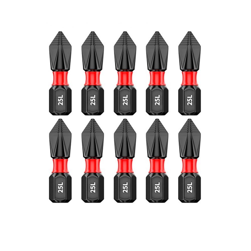 10pcs PH2 Magnetic Cross Screwdriver Bit Set Anti-Slip Long Alloy Steel 25-150mm For Electric Or Manual Use