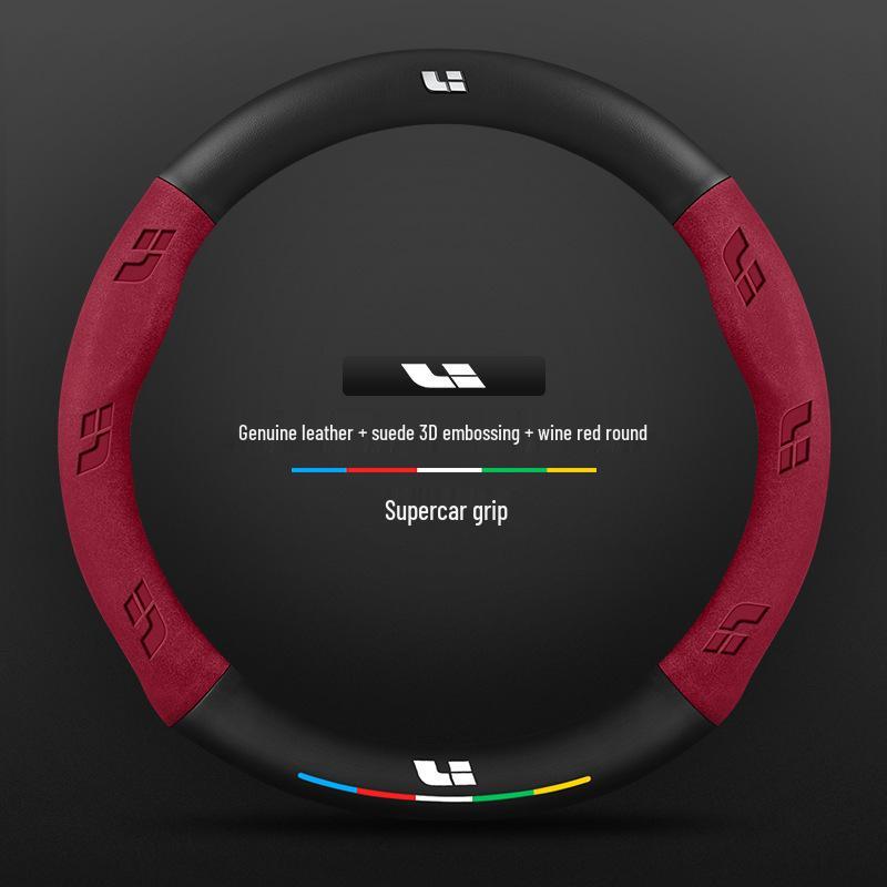 Ideal Steering Wheel Cover – Genuine Leather & Suede, Carbon Fiber, Four Seasons Compatible (Models: ONE L9, L8, L7, L6 MEGA)