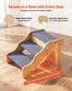 VEVOR Wood Pet Stairs, 3-Step Dog Stairs for High Beds, Sofa & Cars, 68 Kg Load Capacity, Non-Slip Surface