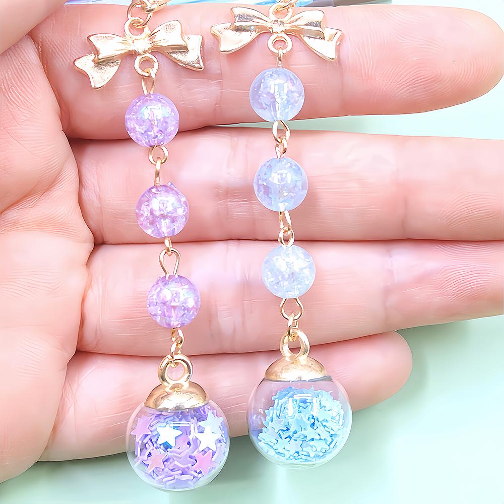 10Pcs Charms Star Sequins Transparent Glass Ball 16mm Pendants Crafts Making Findings Handmade Jewelry DIY for Earrings Necklace