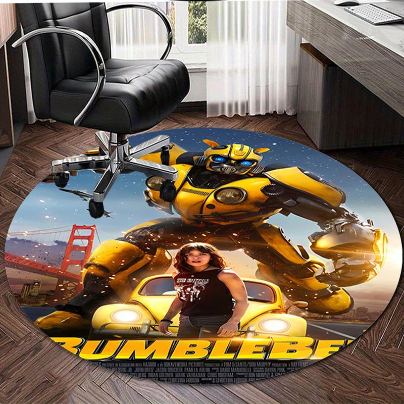 1pc Bumblebee1 Design Printed Area Round Carpet for Bedroom Living Room Home Decor Rugs Mat Non Slip Mat Rug for Bedside