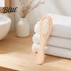 Newborn Gentle Bath Baby Grooming Wool Baby for Brush Soft Skin Cleanser Set with Natural Cherry Beech Wood Handle