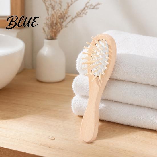 Newborn Gentle Bath Baby Grooming Wool Baby for Brush Soft Skin Cleanser Set with Natural Cherry Beech Wood Handle