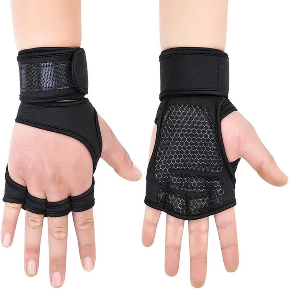 BEPAN  Weightlifting Training Gloves for Workouts-Half-Finger Wrist Support Gloves with Anti-Callus Non-Slip Design M