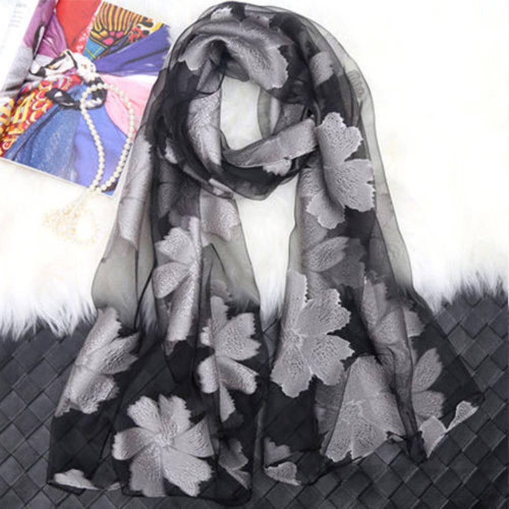 Летний легкий шелковый шарф, мягкие шали из органзы и марли, дышащий прозрачный накидной платок для женщин