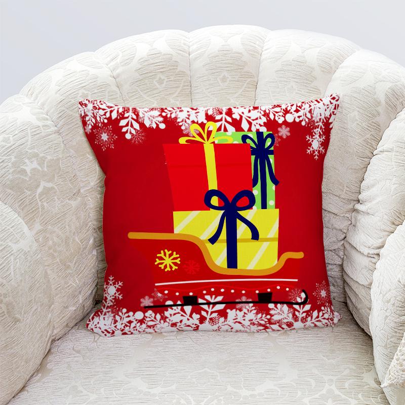 

С Новым годом, рождественские украшения, наволочка с принтом для дома, гостиной, украшения дивана, наволочка 45x45 см 40X40CM
