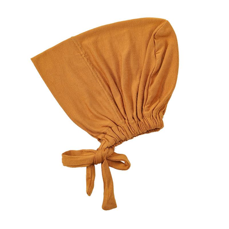 Modal Mercerized Cotton Elastic Drawstring Base Cap Solid Color Women's Hijab