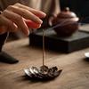 Metal  Incense Burner Stick Holder Buddhism Lotus Line Incense Plate Sandalwood Coil Base Temples Yoga Studios Home Decoration