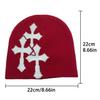 Y2K Crucifix Jacquard Knitted Hat, European And American Popularity Hip Hop Hat, Street Trend Fashion Personality Adult Hat