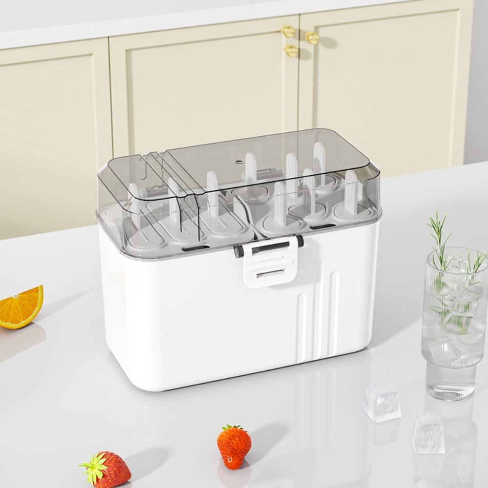 

New Nine Branches Ice Cream Molds with Lids Food-Grade Popsicle Molds Easy Release Reusable Ice Lolly Trays Home белый